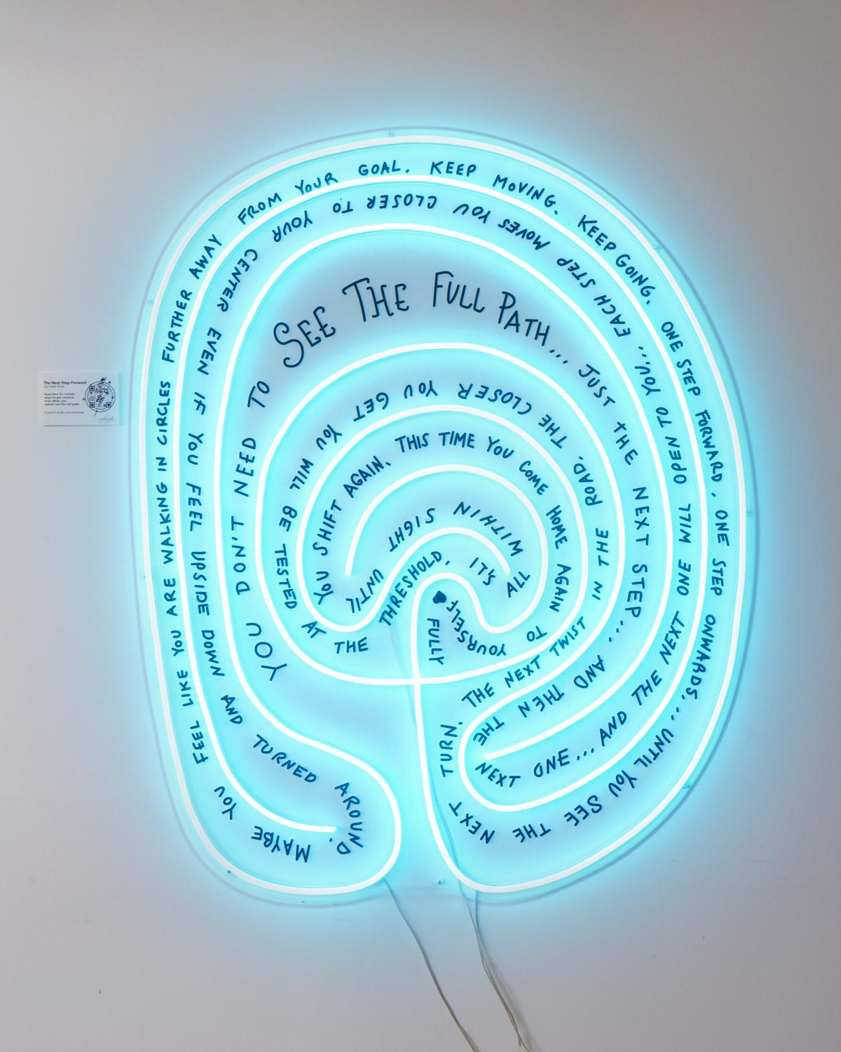 The Living Labyrinth portal edition in bright LED neon