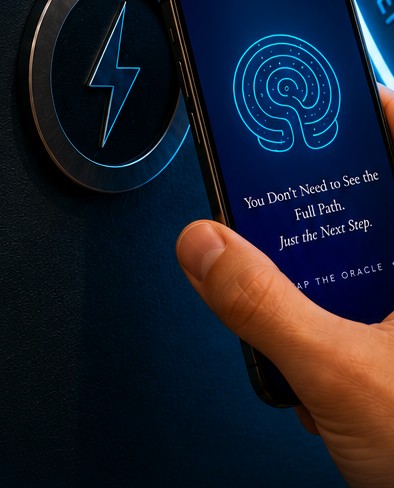 Touching the Cosmic Lightning Bolt with a phone to unlock the hidden layer